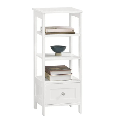 Rootz Side Table-End Table-Telephone Table-Lamp Table Sofa Table-Bedside Table with 3 Shelves and 1 Drawer