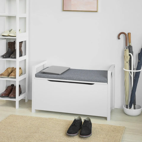 Rootz Storage Bench with Lift Up Top and Seat Cushion - Bench with Storage Chest - Toy Chest
