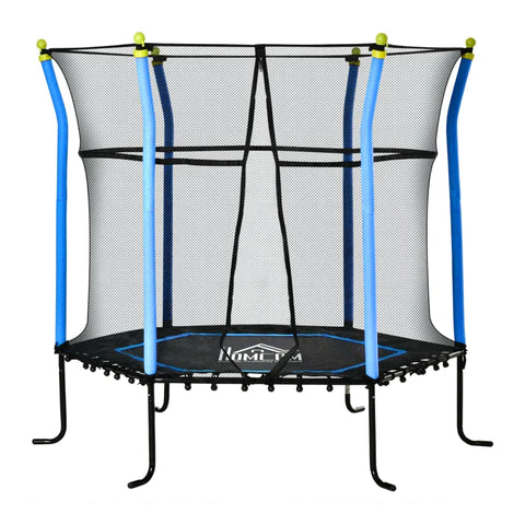 Rootz Trampoline - Mini Trampoline - Bouncer Jumper - With Enclosure Net - Blue - 163.5H cm
