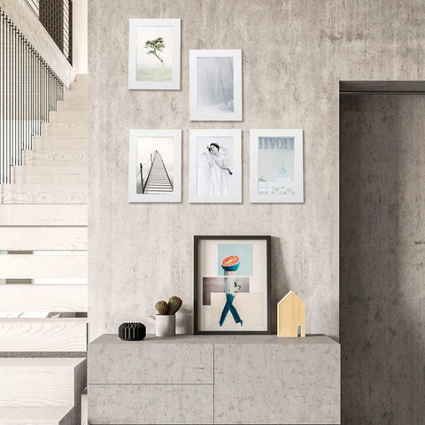 Rootz Photo Frame - Collage Photo Frame - Wall Mounted Photo Frame - Picture Frame - Wall Photo Frame - Decorative Photo Frame - Gallery Photo Frame - White - 13.5 x 18.6 cm