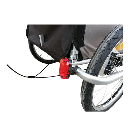Rootz Kinderaanhanger - Kinder Fietskar - Voor 2 Kinderen - Met Vlag Regenbescherming Ademend - Crème/Koffie - 155 x 88 x 108 cm
