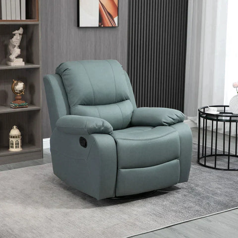 Rootz Relax Chair - Recliner - Living Room Chair - With Tilt Adjustment - 360° Rotatable - Polyester/Foam/Steel - Green - 93 cm x 100 cm x 98 cm