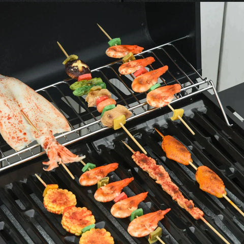 Rootz Gasgrill – Gasgrillwagen – Gasgrill – 3+1 Brenner – Schwarz – 110 x 50 x 100 cm