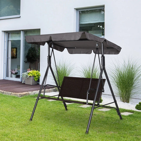 Rootz Swing Chair - Hammock Swing - Garden Swing Bench - 2 Seater - Adjustable - Sun Canopy - 140 x 110 x 151 cm