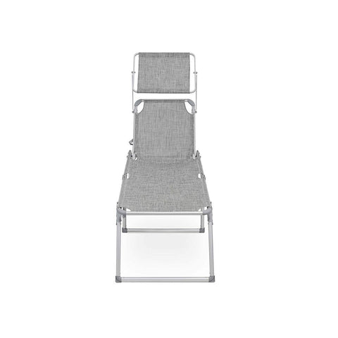 Rootz Sun Lounger - Outdoor Sun Lounger - Patio Sun Lounger - Garden Sun Lounger - Sunbed - Beach Sun Lounger - Portable Sun Lounger - Grijs - 65 x 200 x 48 cm (L x B x H)