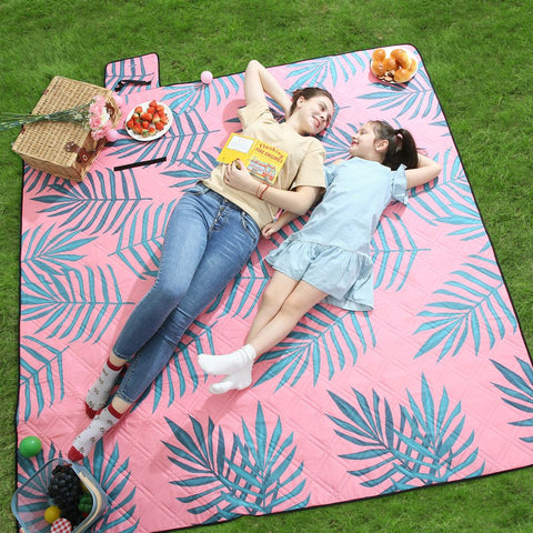 Rootz Picnic Blanket - Waterproof Picnic Blanket - Large Picnic Blanket - Portable Picnic Blanket - Family Picnic Blanket - Tropical Fern - 200 x 200 cm