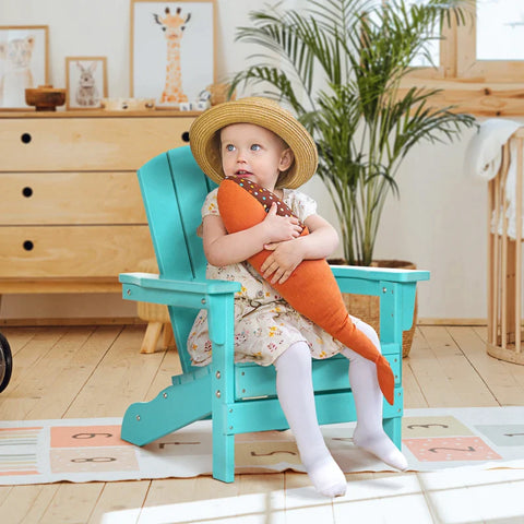 Rootz Garden Chair - for Children 3-8 Years - Wide Seat - High Back - Weatherproof - Teal - 61.5 x 53 x 65 cm