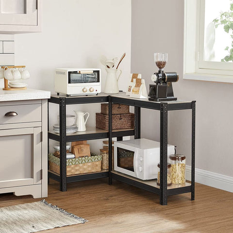 Rootz Storage Rack - Storage Shelves - Heavy-Duty Shelving - 5 Levels Storage Rack - Metal Storage Shelves - Zwart - 150 x 75 x 30 cm