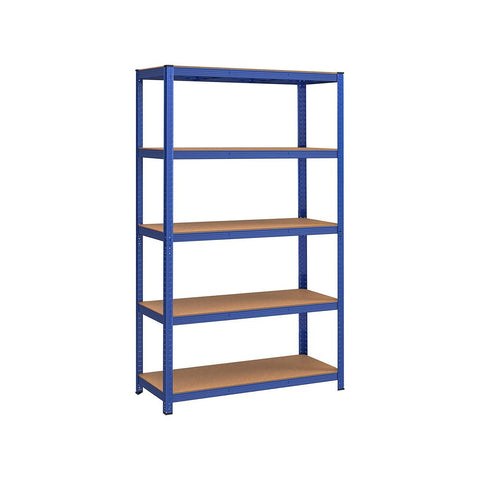 Rootz Lagerregal – Lagerregale – Schwerlastregal – Lagerregal mit 5 Ebenen – verstellbare Regale – Lagerregale aus Metall – bis zu 875 kg Stahl/MDF – blau – 200 x 120 x 60 cm