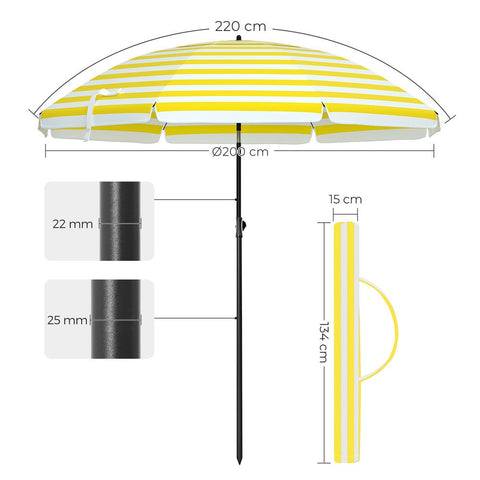 Rootz Parasol - Tuinparasol - Opvouwbare Tuinparasol - Buitenparasol - Tuinparasol - Zonnescherm Parasol - Paraplu Parasol