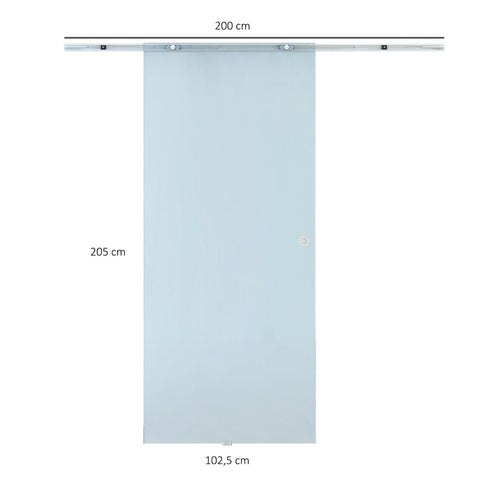 Rootz Sliding Glass Door - Glass Door - Sliding Door - Frosted Glass Door - 1025 X 2050mm
