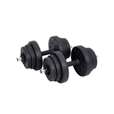 Rootz Hantelset – 20 kg Hantelset – verstellbares Hantelset – Heimhantelset – Gewichtshantelset – Fitnesshantelset – Schwarz – 2,5 x 50,5 cm