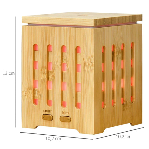 Rootz Aroma Diffuser - With A Bamboo Housing - 10.2 cm x 10.2 cm x 13 cm