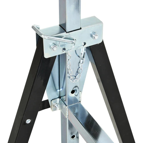 Rootz Sawhorse Work Trestle - Height Adjustable - Load Capacity 200kg - Foldable - Metal - Black - L68 x W56 x H80-130 cm