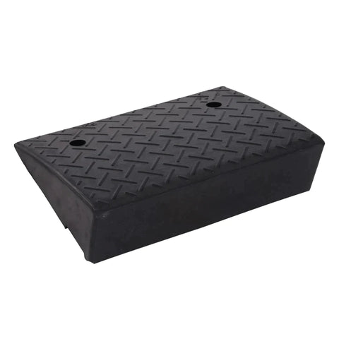 Rootz Bordsteinrampe – Rampe – 2-teilige Gummirampe – Schwellenrampe für Auto – Schwarz – L48 x B32 x H13 cm