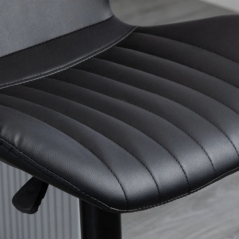 Rootz Barkruk - Set Van 2 - In Hoogte Verstelbaar - Imitatie Leder + Staal - Zwart - 48,5 x 55,5 x 90-110 cm