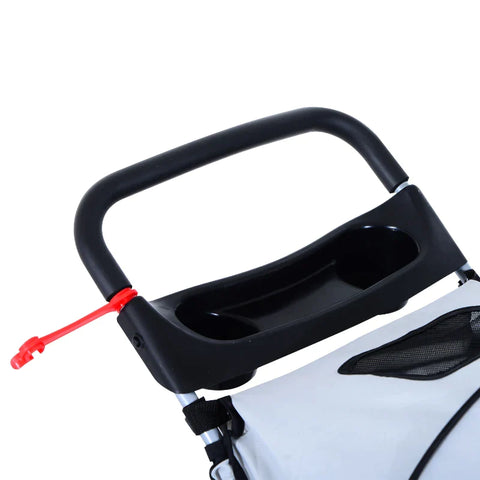 Rootz Dog Stroller - Pet Stroller - Dog Buggy - Foldable Pet Stroller - Dog Travel Buggy - Compact Pet Carriage - Silver - 75L x 45W x 97H cm