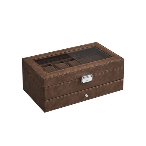 Rootz Watch Box - With Drawer - Watch Storage Box - Watch Display Case With Drawer - Personalized Watch Box - Luxury Watch Holder - Portable Watch Case
