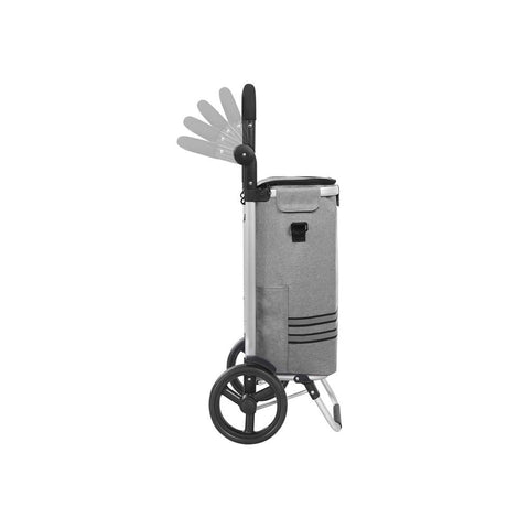 Rootz Shopping Trolley - Folding Shopping Trolley - With Cooling Compartment - Folding Market Trolley - Lightweight Folding Cart - Portable Shopping Caddy - Gray