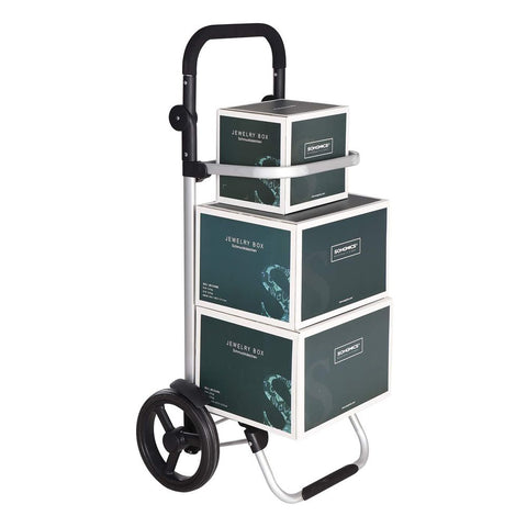 Rootz Shopping Trolley - Folding Shopping Trolley - With Cooling Compartment - Folding Market Trolley - Lightweight Folding Cart - Portable Shopping Caddy - Gray
