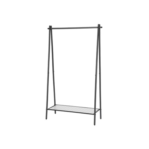 Rootz Clothes Stand - Clothes Stand With Clothes Rail - Clothing Rack - Garment Stand - Clothes Hanger Stand - Adjustable Clothes Stand - Metal Clothes Stand - Coat Stand - Matt Black - 92.5 x 33.5 x 153 cm (L x W x H)