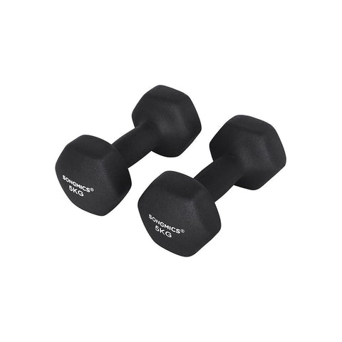 Rootz Dumbbell - Set Of 2 Adjustable Dumbbells -  With Matte Coating - Non-slip Matte Dumbbell  - Fitness Dumbbells - Comfort Grip - Durable Rubberized Dumbbells - Matt Black