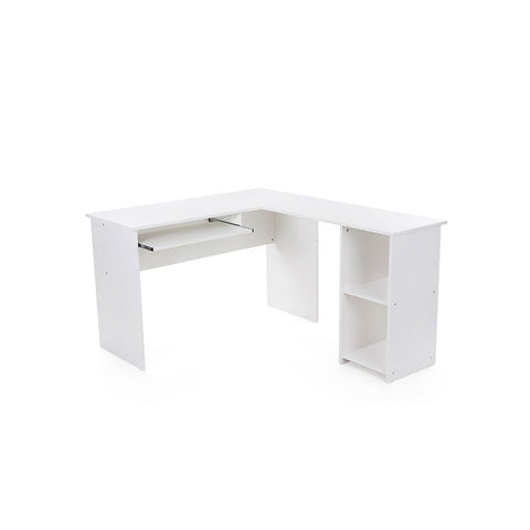 Rootz L-Shaped Desk - Corner Desk - Office Desk - Computer Desk - Home Office Desk - L-Shaped Gaming Desk - Modern L-shaped Desk - Industrial L-Shaped Desk - White - 140 x 120 cm