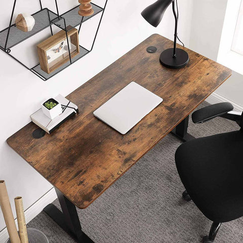 Rootz Tischplatte – Tischplatte für elektrischen Schreibtisch – Tischoberfläche – Holztischplatte – rechteckige Tischplatte – Restauranttischplatte – Bartischplatte – Tischplattendesign – Braun – 140 x 70 x 1,8 cm (L x B x H)