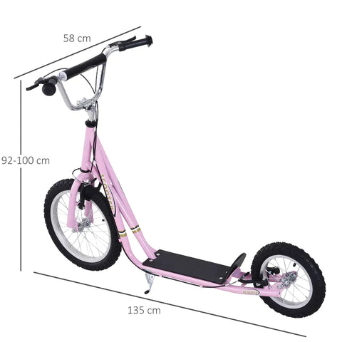 Rootz Kinderroller – Tretroller – Stadtroller – Teenager-Roller – Push-Kick-Scooter für Kinder – verstellbarer Lenker – Doppelbremsen-Ständer – Pink