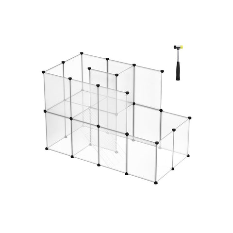 Rootz Small Animal Run - Plastic Animal Run - Rabbit Run - Hamster Run - Small Pet Run - Portable Animal Run - White - 143 x 73 x 93 cm