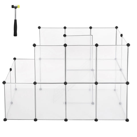 Rootz Small Animal Run - Plastic Animal Run - Rabbit Run - Hamster Run - Small Pet Run - Portable Animal Run - White - 143 x 73 x 93 cm