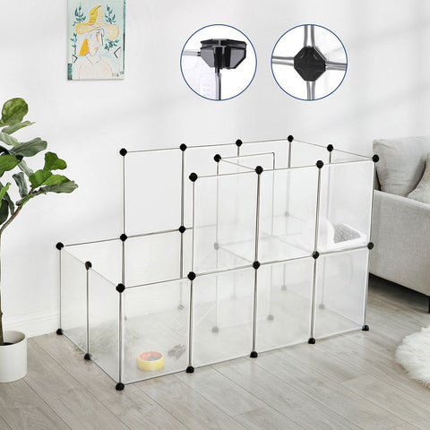 Rootz Small Animal Run - Plastic Animal Run - Rabbit Run - Hamster Run - Small Pet Run - Portable Animal Run - White - 143 x 73 x 93 cm