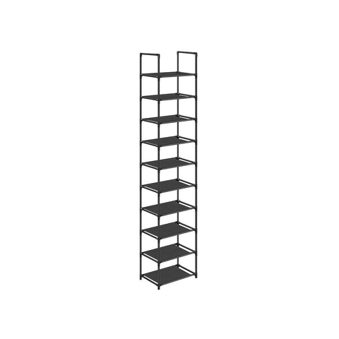 Rootz Schuhregal mit 10 Ebenen – Schuhregal mit 10 Ebenen – Schuh-Organizer mit 10 Ebenen – Vertikale Schuhaufbewahrung – Platzsparendes Schuhregal – Schuhregal mit großer Kapazität – Hoher Schuhständer mit 10 Ebenen – 33 x 33 x 173 cm.