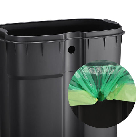 Rootz Trash Can - Trash Bin - With Soft Close Function - Kitchen Trash Bin - Waste Bin - Stylish Kitchen Rubbish Bin - Easy-to-clean Kitchen Rubbish - Steel - Plastic - Smoke Gray - 35 x 25.5 x 63.5 cm (L x W x H)