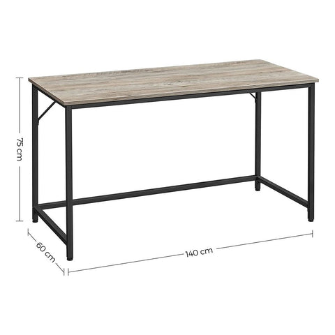 Rootz Desk - Home Office Desk - Schrijftafel - Computer Desk - Sta Bureau - Verstelbare Desk - Executive Desk - Gaming Desk - Workstation Desk - Greige-Zwart - 140 x 60 x 75 cm (L x B x H)