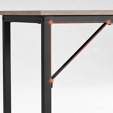 Rootz Desk - Home Office Desk - Schrijftafel - Computer Desk - Sta Bureau - Verstelbare Desk - Executive Desk - Gaming Desk - Workstation Desk - Greige-Zwart - 140 x 60 x 75 cm (L x B x H)