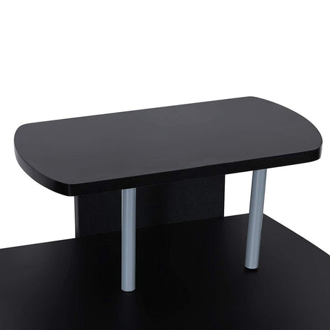 Rootz Computerbureau - Modern computerbureau - Kantoorwerkstation - Gamingbureau - Ergonomisch bureau - Computerbureau met opbergruimte - Spaanplaat - IJzeren frame - Zwart - 120 x 90 x 59 cm (B x H x D)