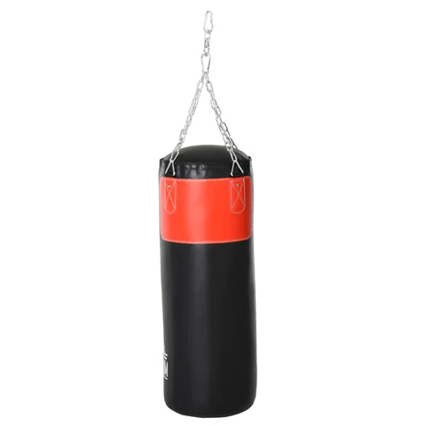 Rootz Punching Bag Set - Boxing Set With Boxing Gloves - Filled Set For Adults - Young People - Hanging Boxing Heavy Bag - Black/Red - 30 x 120 cm