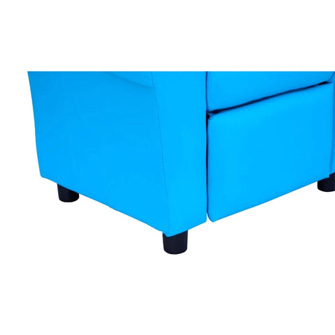 Rootz Children's Armchair - Mini Armchair - Children's Sofa - Recliner Armchair - Reclining Function - Built-in Cup Holder - Blue - 62 x 52 x 69 cm