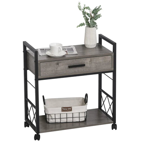 Rootz Beistelltisch – Beistellwagentisch – Servierwagen – Küchenwagen – Küchenwagentisch – Couchtisch – 60 x 30 x 65 cm