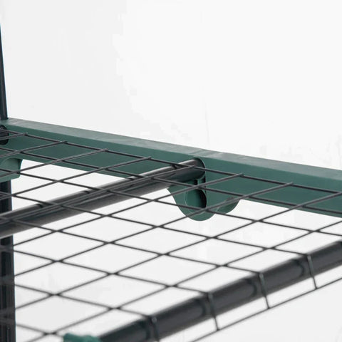 Rootz Foil Greenhouse - Mini Greenhouse With 5 Shelves For Growing Flowers Or Vegetables - Steel - Plastic - Transparent + Green - 69 x 49 x 193 cm