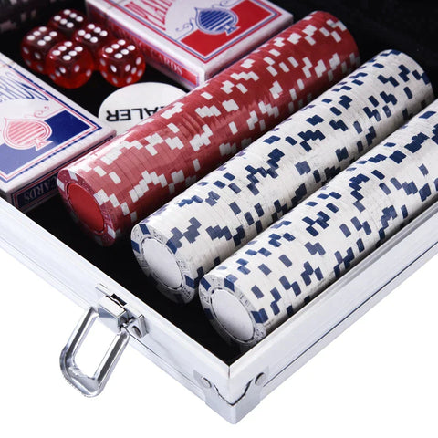 Rootz Poker Case - Poker Set - Aluminum Case - Chips Case - Aluminum/Polystyrene - 38x20.5x6.5 cm