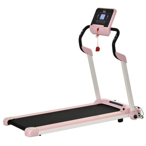 Rootz Treadmill - Electric Treadmill - Foldable - 400 W 1-12 KM/H 1.5HP - LCD Display - With Mobile Phone Holder - Pink - 134 x 60 x 118 cm