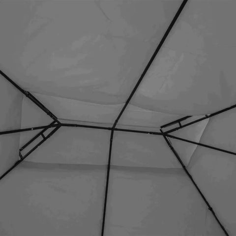 Rootz Replacement Canopy - Gazebo Canopy - Replacement Cover - 2 Tier Top Roof - UV Cover - Sun Awning Shelters - Light Grey - 3 x 4 m