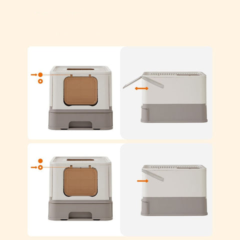 Rootz Litter Box - Cat Litter Box - Cat Cabinet - Litter Box Cat House - Cat Cave - Cat Cabinet - With Lid