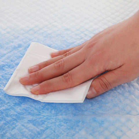 Rootz Welpenunterlage – 55 Stück Welpenunterlage – Moorunterlage – Haustierunterlage – SAP/Langfaserzellstoff/Tissue – Blau/Weiß – 60 x 60 cm