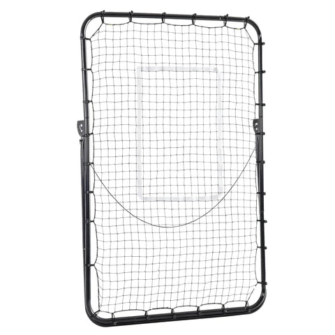Rootz Football Rebound Net - Adjustable Angle - Height Adjustable - Rebounder Kickback - Black - 123cm x 73cm x 178,5cm