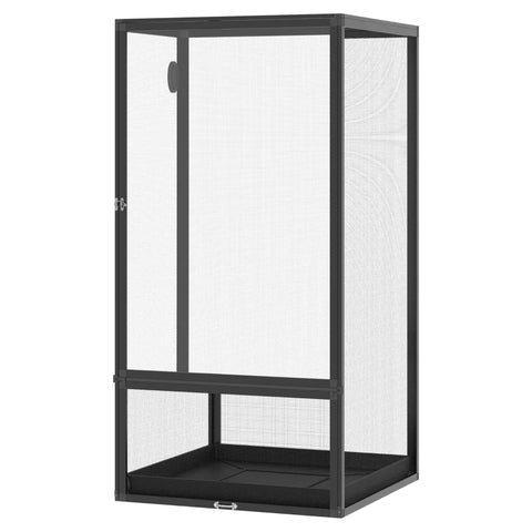Rootz Reptile Box - Reptile Breeding Box - Aluminum Terrarium - For Reptiles Amphibians Arachnids - Aluminum/ABS/Acrylic - Black - 60 x 60 x 120 cm