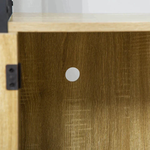 Rootz Katzentoilette – Katzenschrank – Katzenrad – Katzenklo-Beistelltisch – Katzenhaus – Katzenkommode-Schrank – Spanplatte/Stahl – Naturholz – 82,3 x 51 x 54 cm