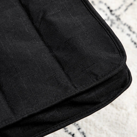 Rootz Relaxation Chair - Lounger - Adjustable Footrest - Cushion - Cotton Fabric - Wood + Black - 66.5 x 94 x 100cm